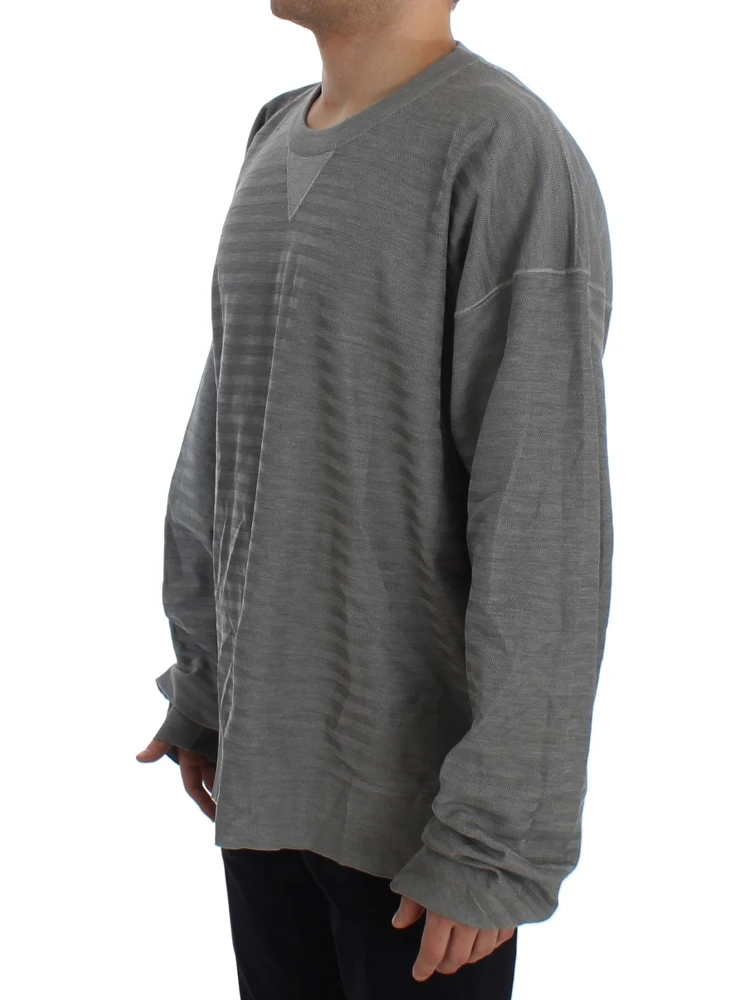 Gray Crewneck Pullover Silk Sweater alternative