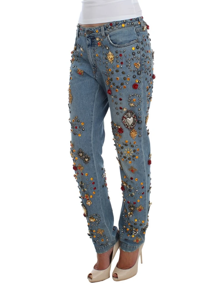 Crystal Roses Heart Embellished Jeans alternative