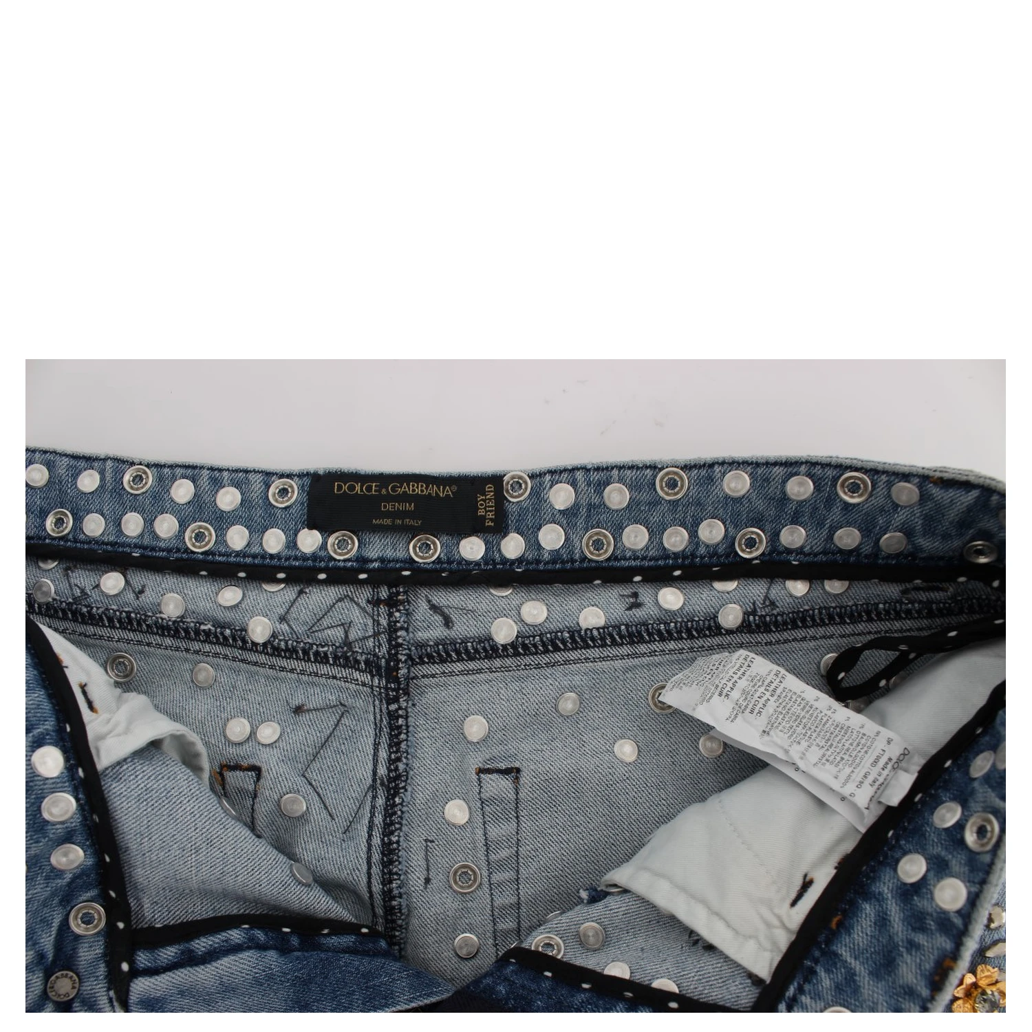 Crystal Roses Heart Embellished Jeans