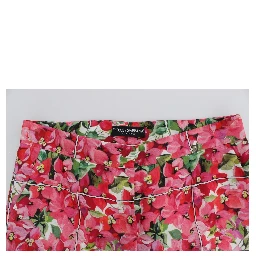 Multicolor Floral Knee Capris Shorts Pants