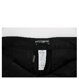 Black Cotton Stretch Torero Capris Pants