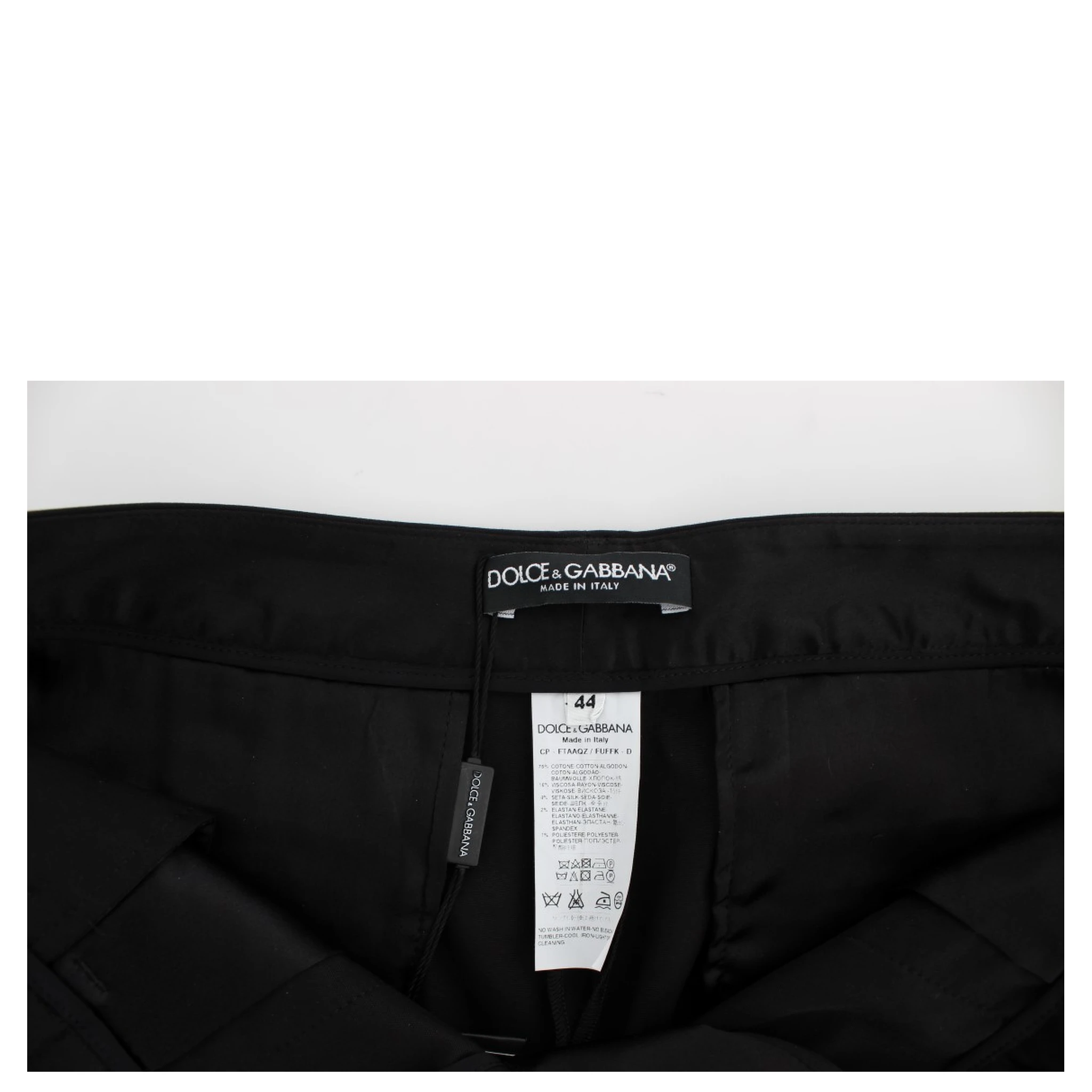 Black Cotton Stretch Torero Capris Pants