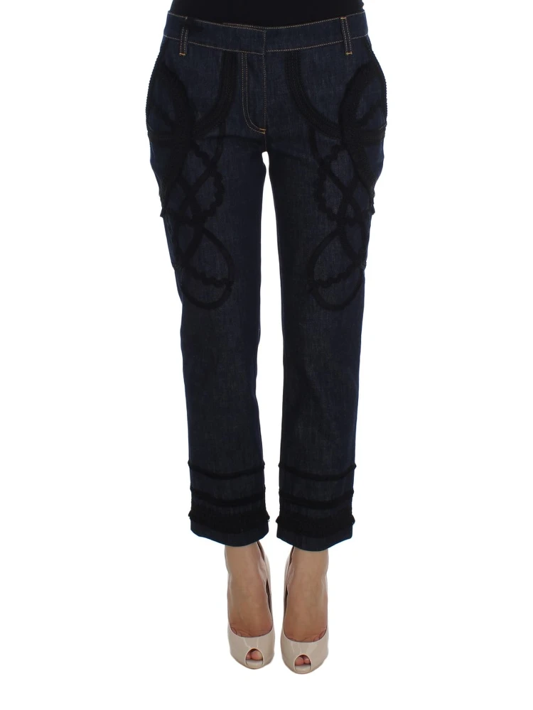 Blue Denim Cotton CAPRI Torero Jeans