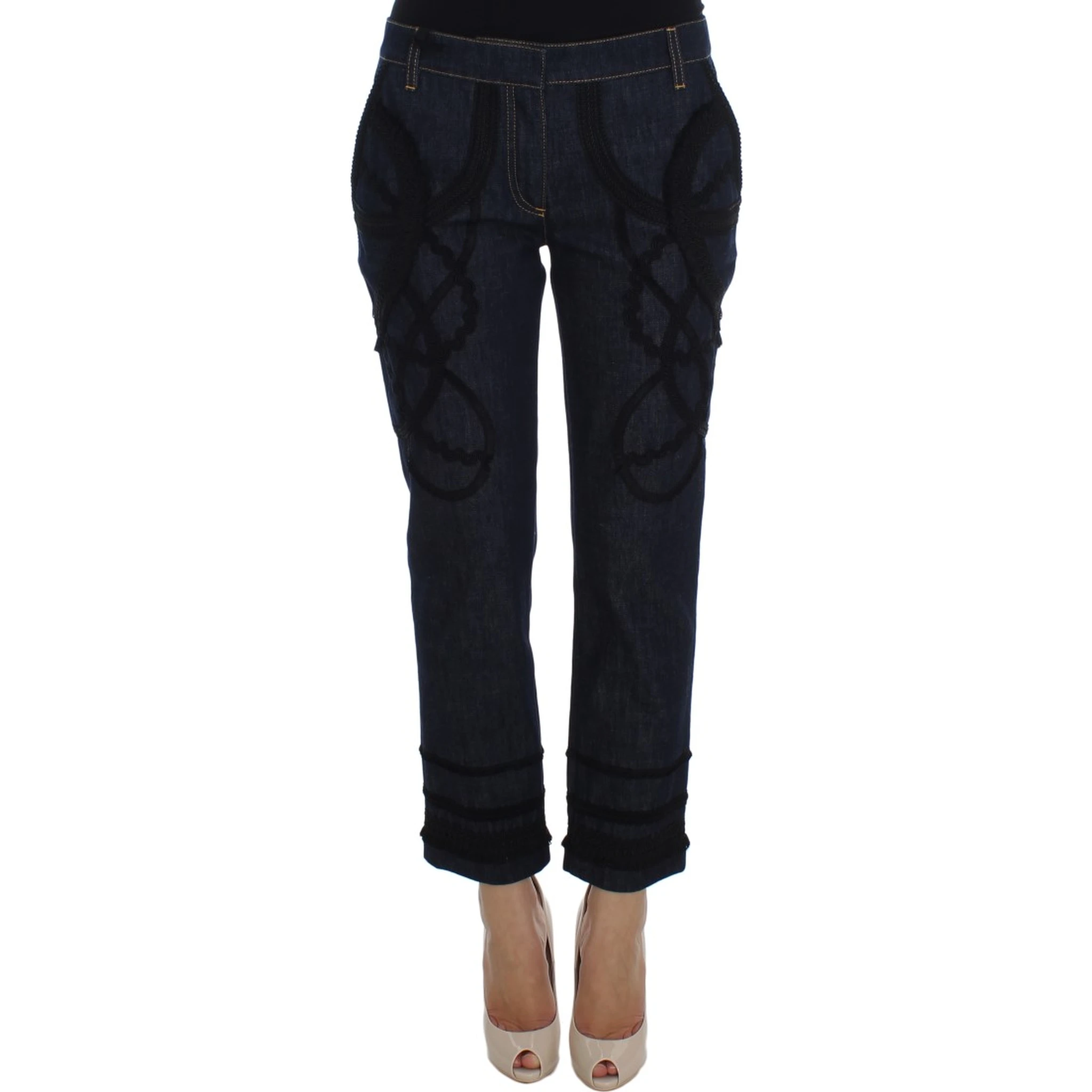 Blue Denim Cotton CAPRI Torero Jeans