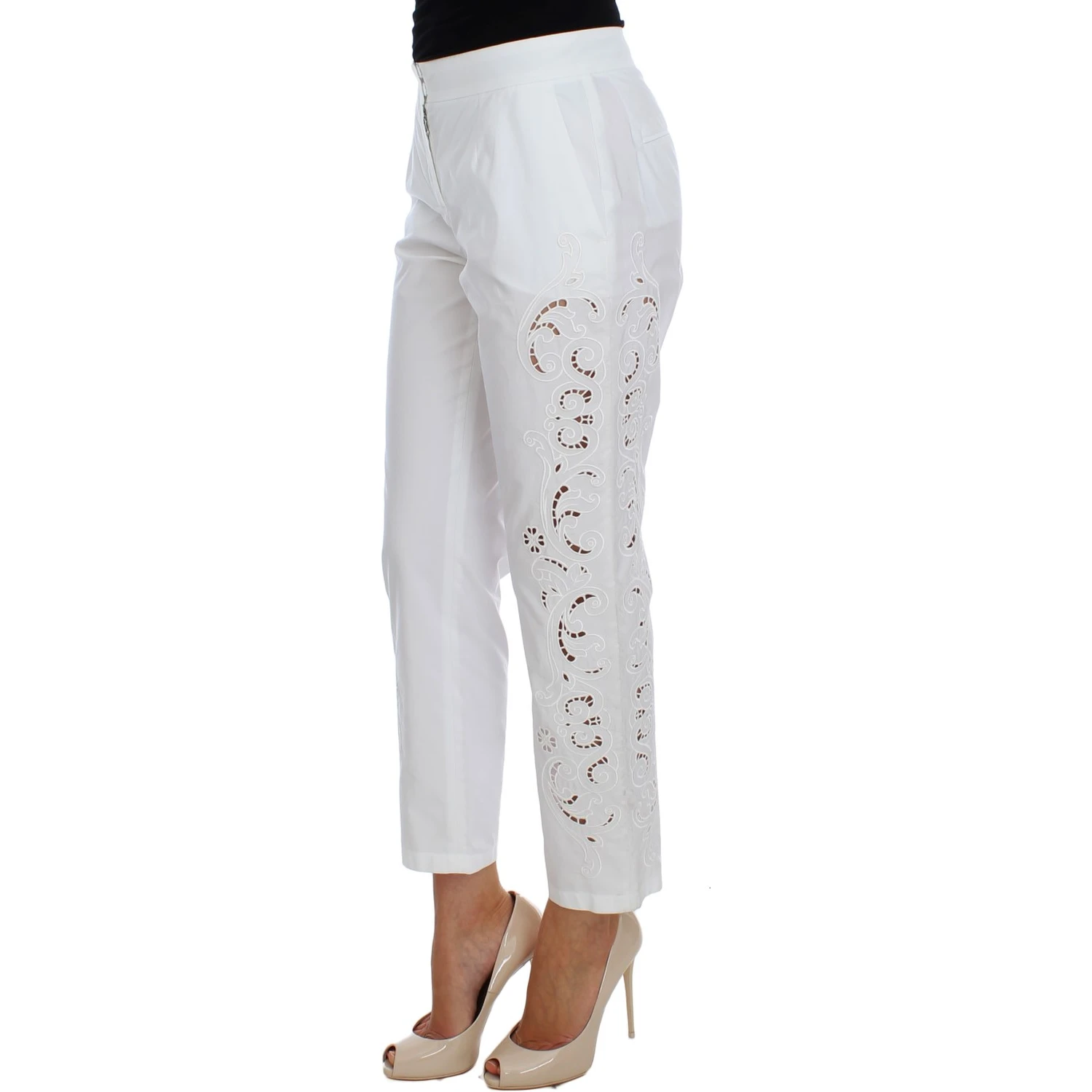 White Floral Cutout Dress Sicily Pants