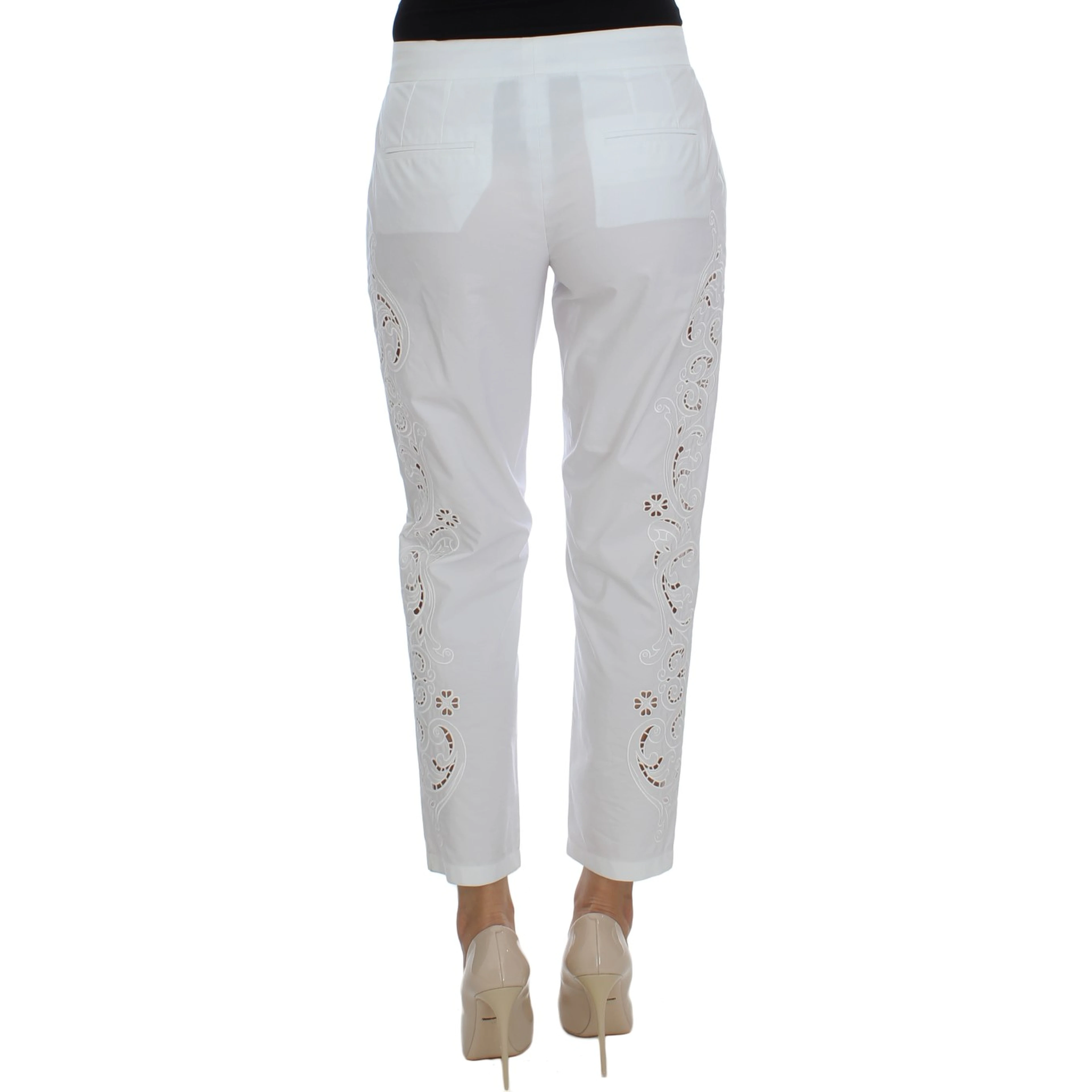 White Floral Cutout Dress Sicily Pants