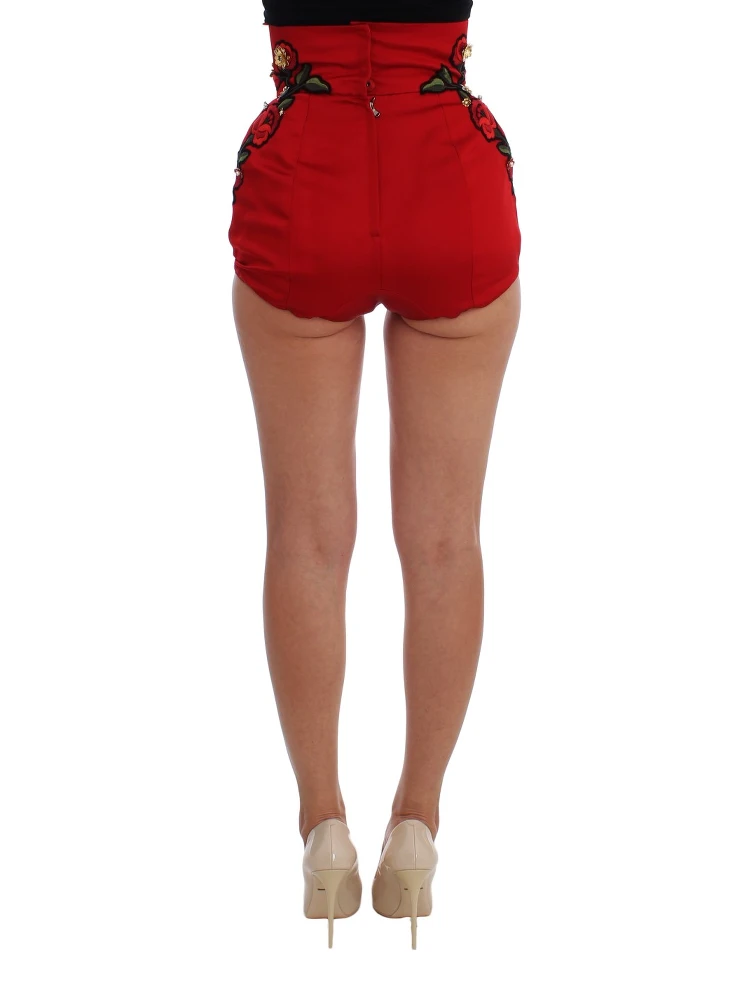 Red Silk Crystal Roses Shorts alternative