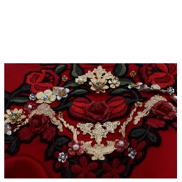 Red Silk Crystal Roses Shorts