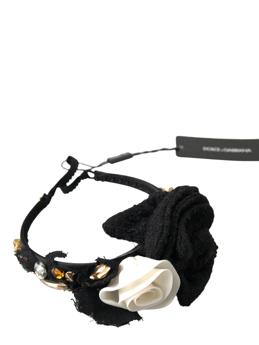 Diadem Headband Tiara White Rose Crystal Hair Gold