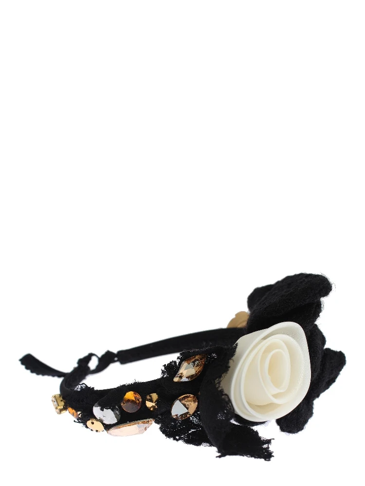 Diadem Headband Tiara White Rose Crystal Hair Gold alternative