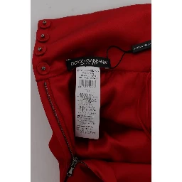 Red Silk Crystal Roses Shorts