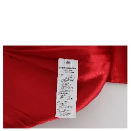 Red Silk Crystal Roses Shorts