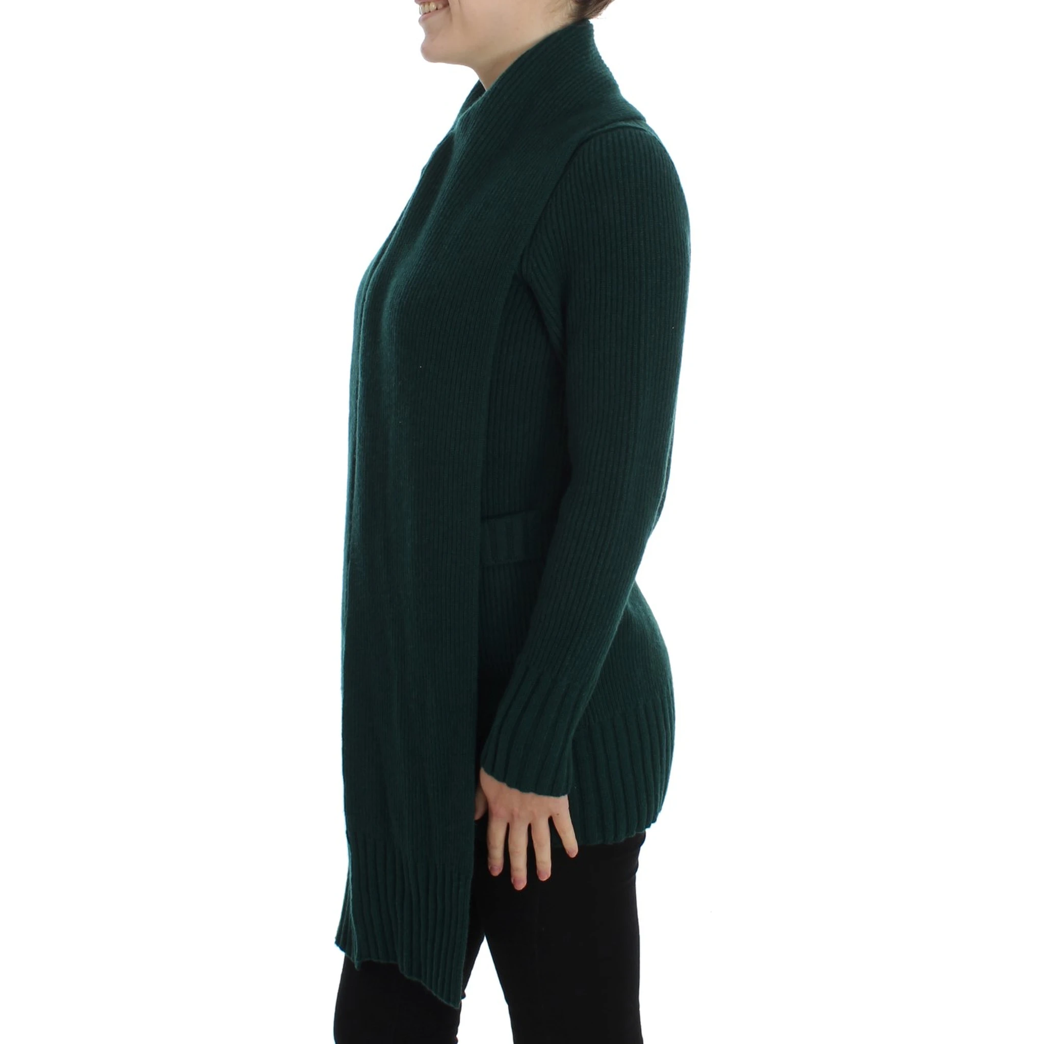Green Knitted Cashmere Cardigan