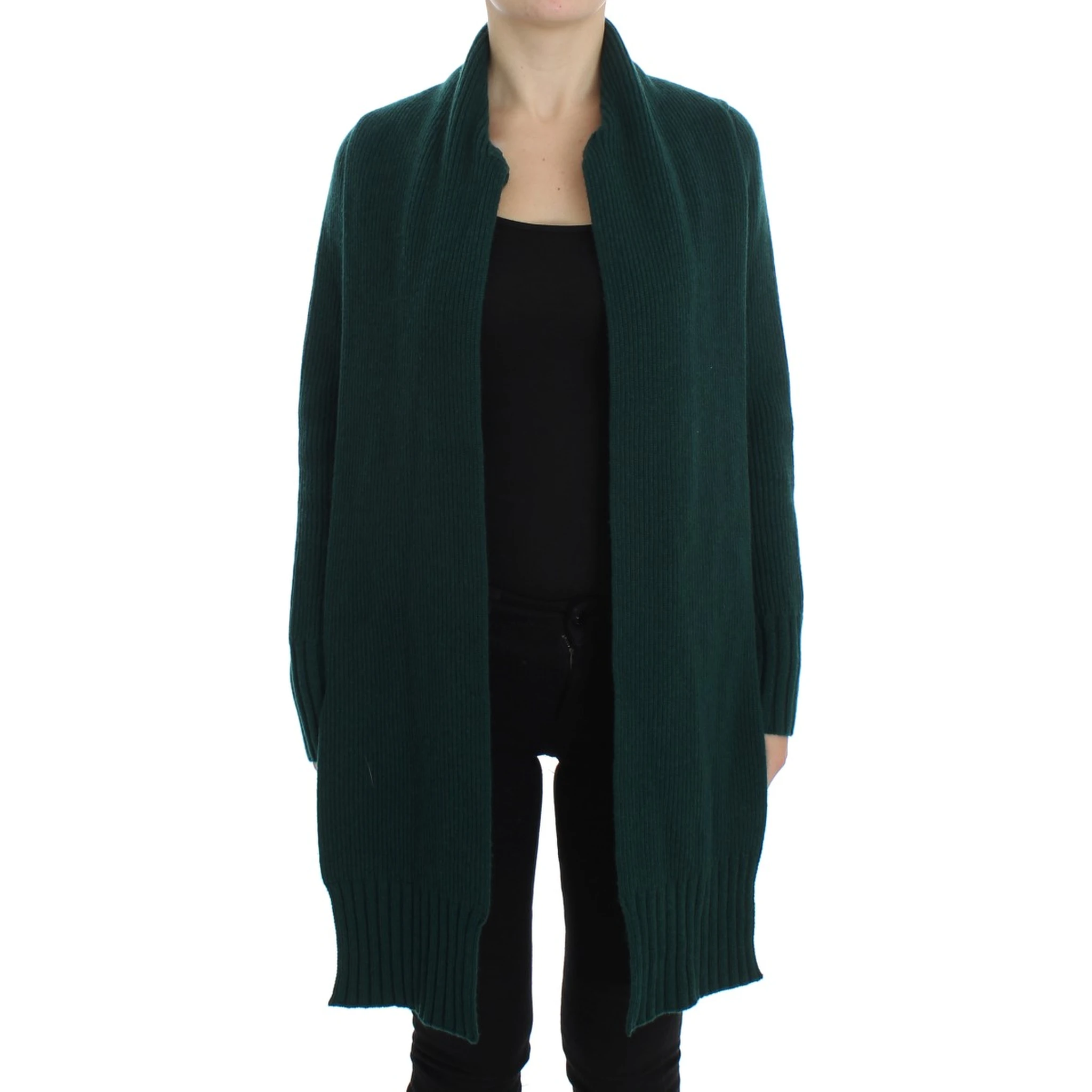 Green Knitted Cashmere Cardigan