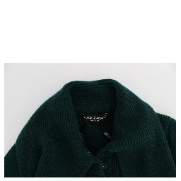 Green Knitted Cashmere Cardigan