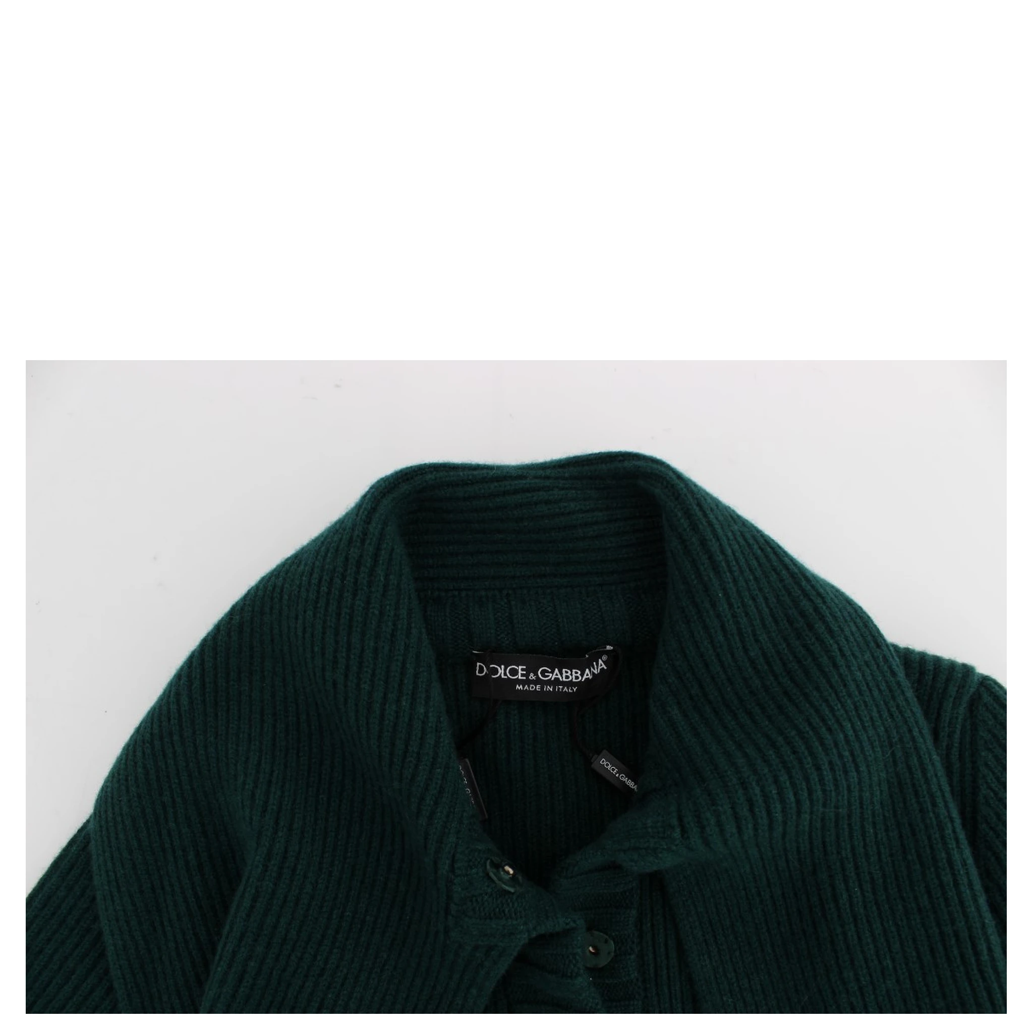 Green Knitted Cashmere Cardigan