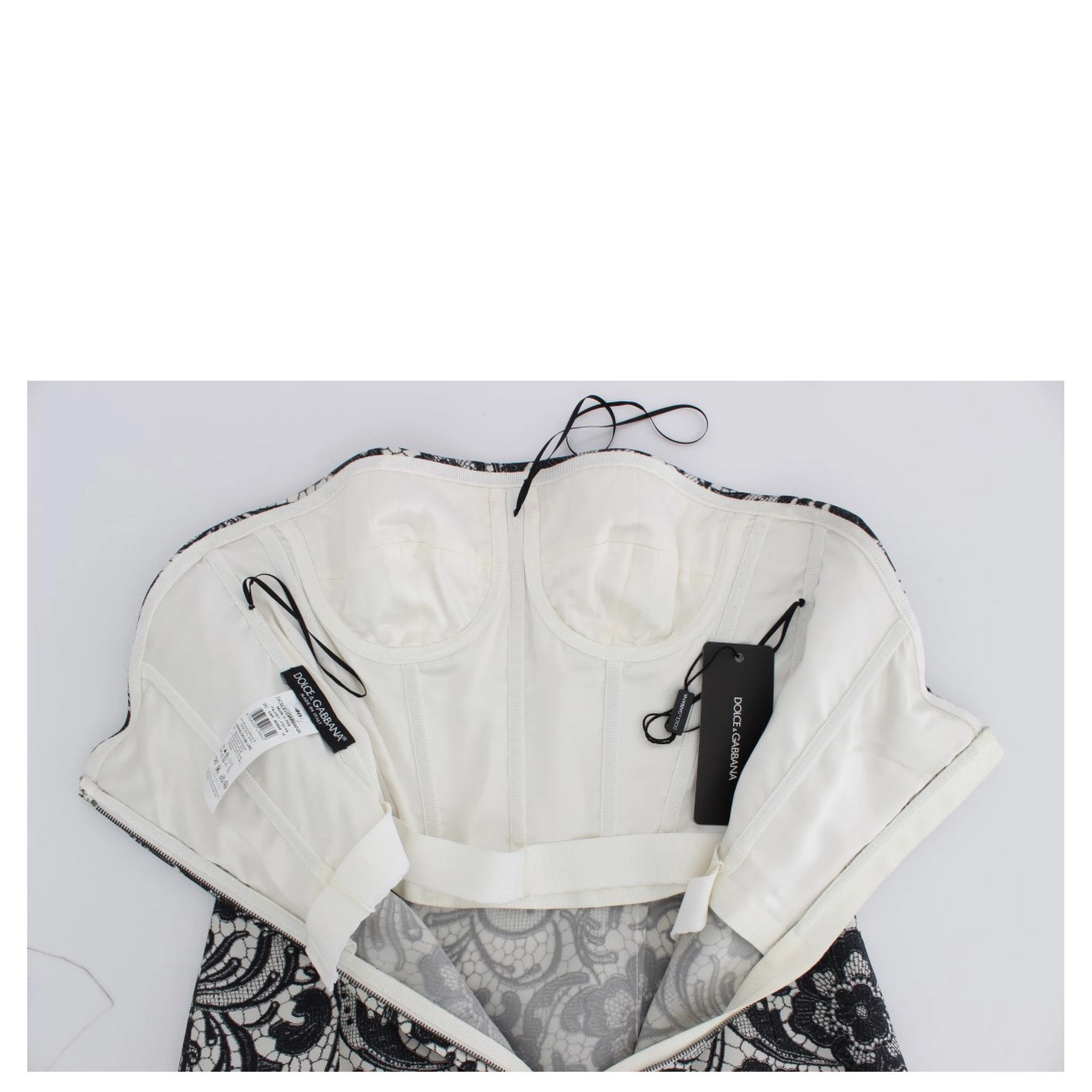 White Floral Lace Silk Corset Maxi Dress