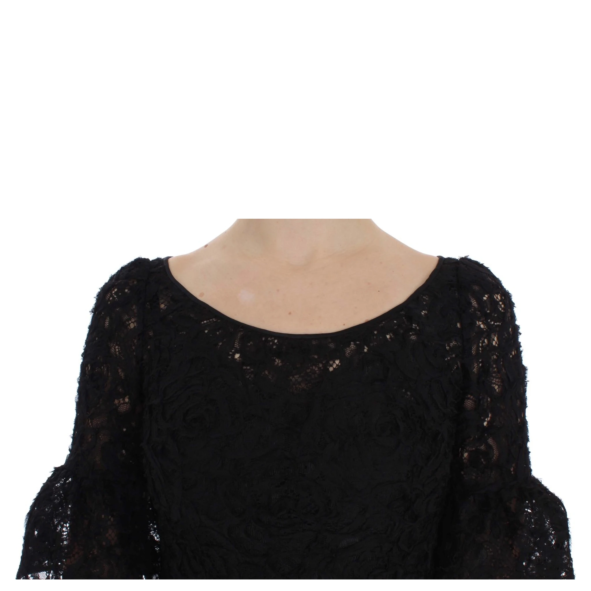 Black Floral Lace Long Bodycon Maxi Dress