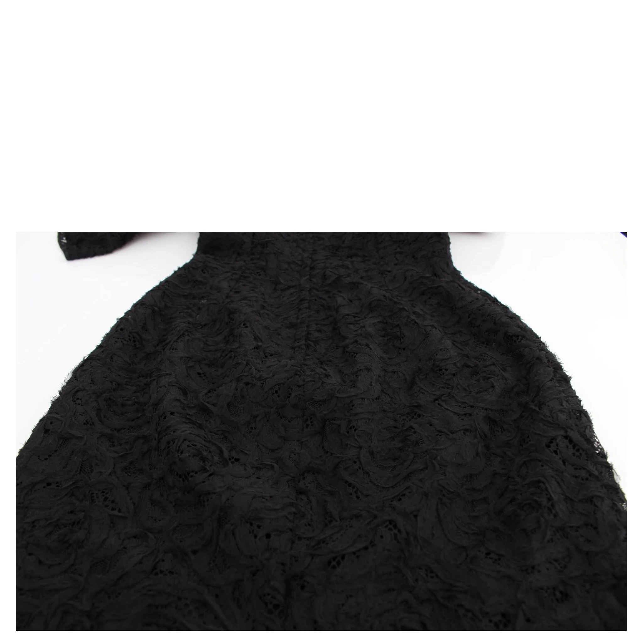 Black Floral Lace Long Bodycon Maxi Dress