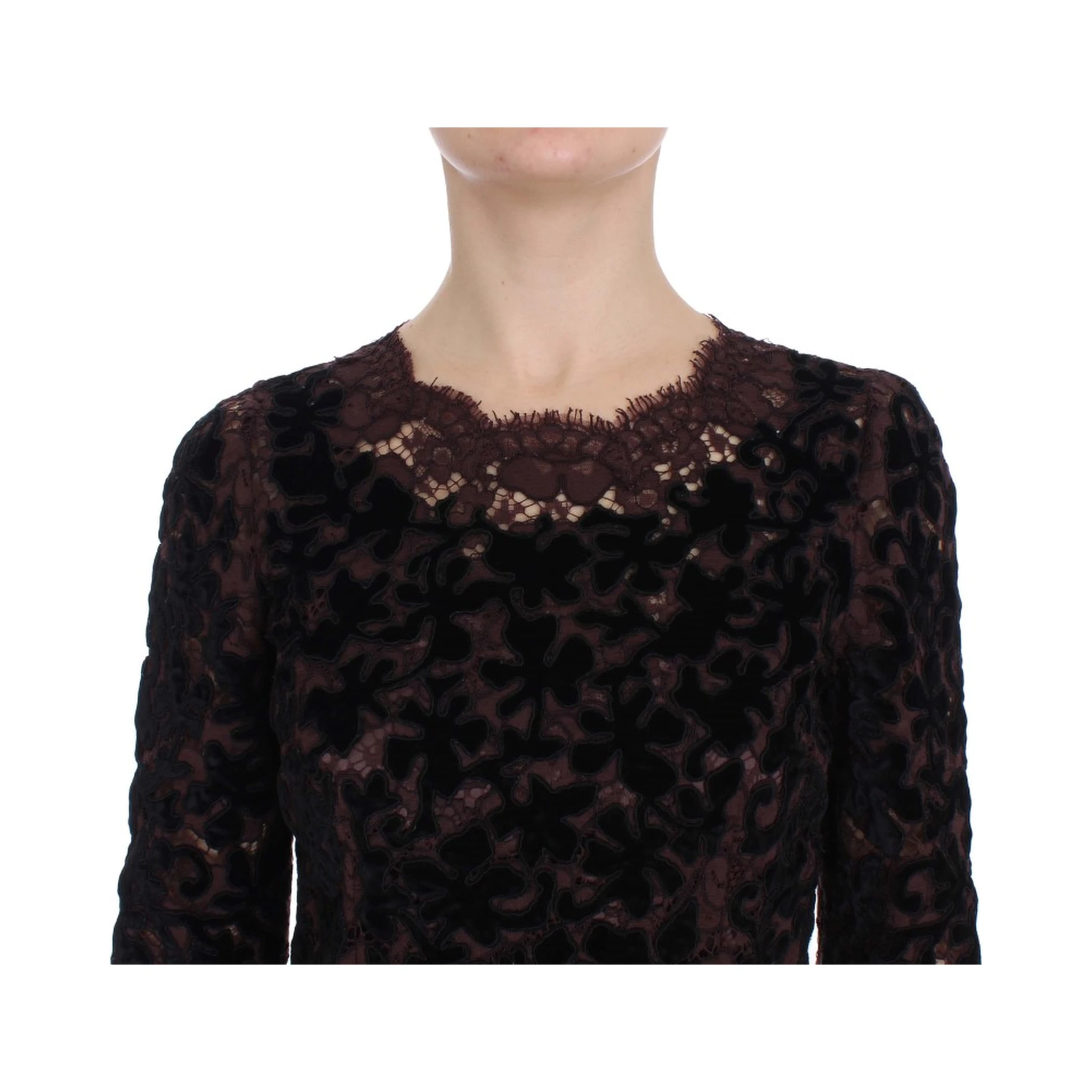 Purple Floral Lace Ricamo Maxi Dress