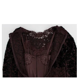 Purple Floral Lace Ricamo Maxi Dress