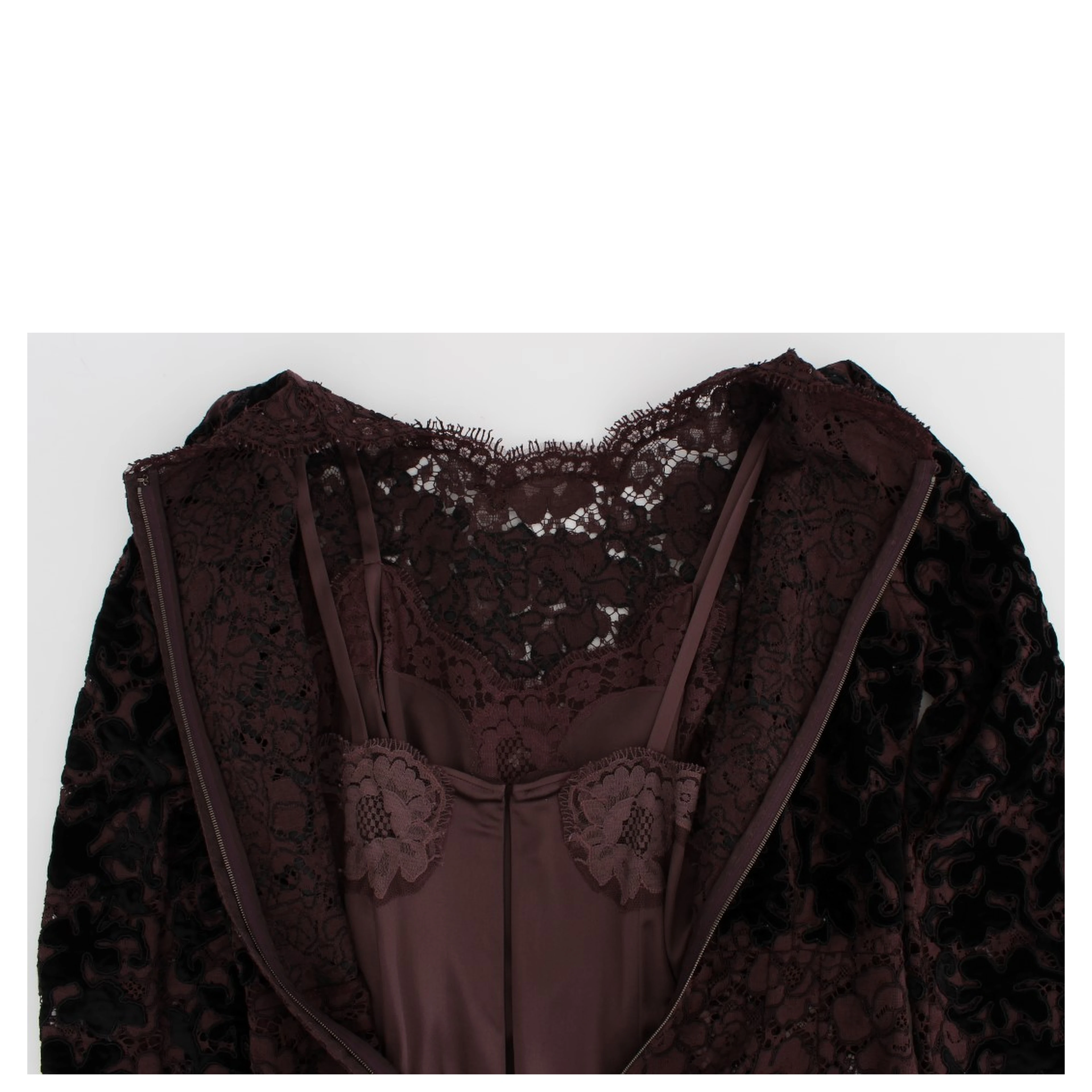 Purple Floral Lace Ricamo Maxi Dress