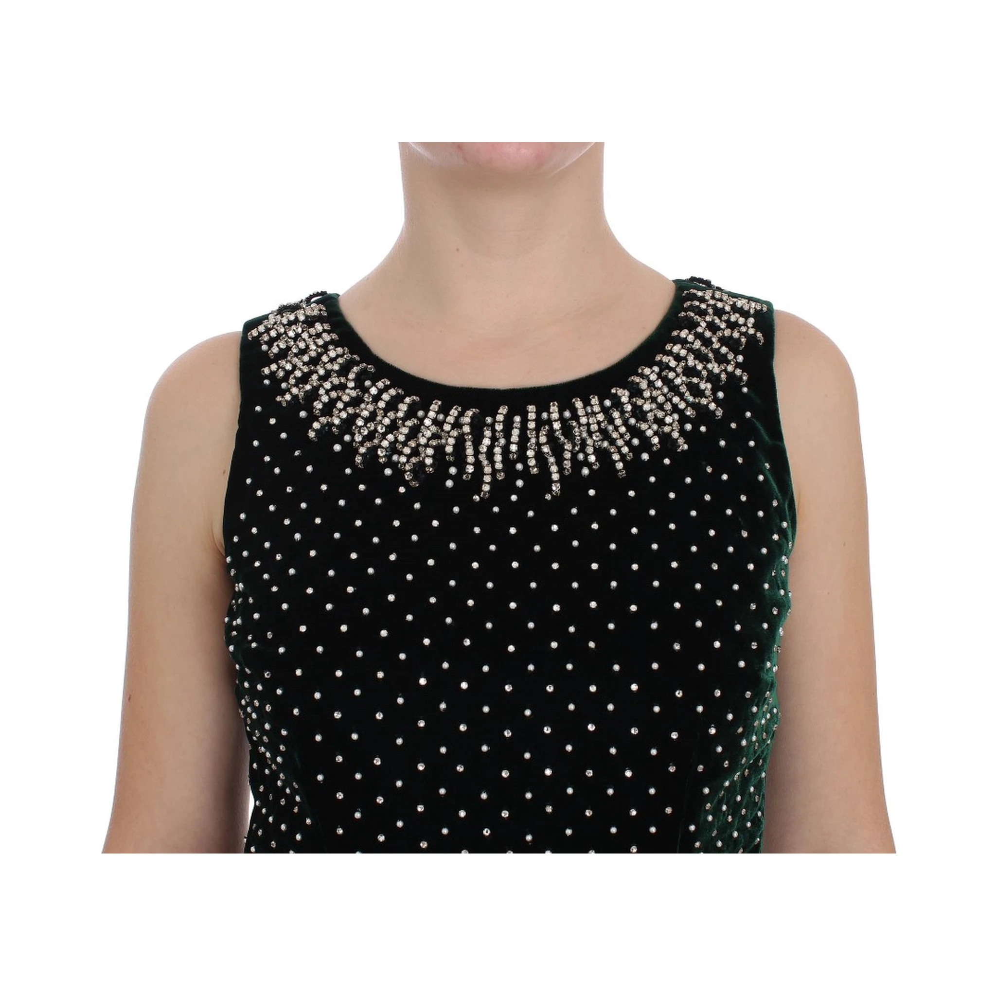 Green Velvet Crystal Long Maxi Dress