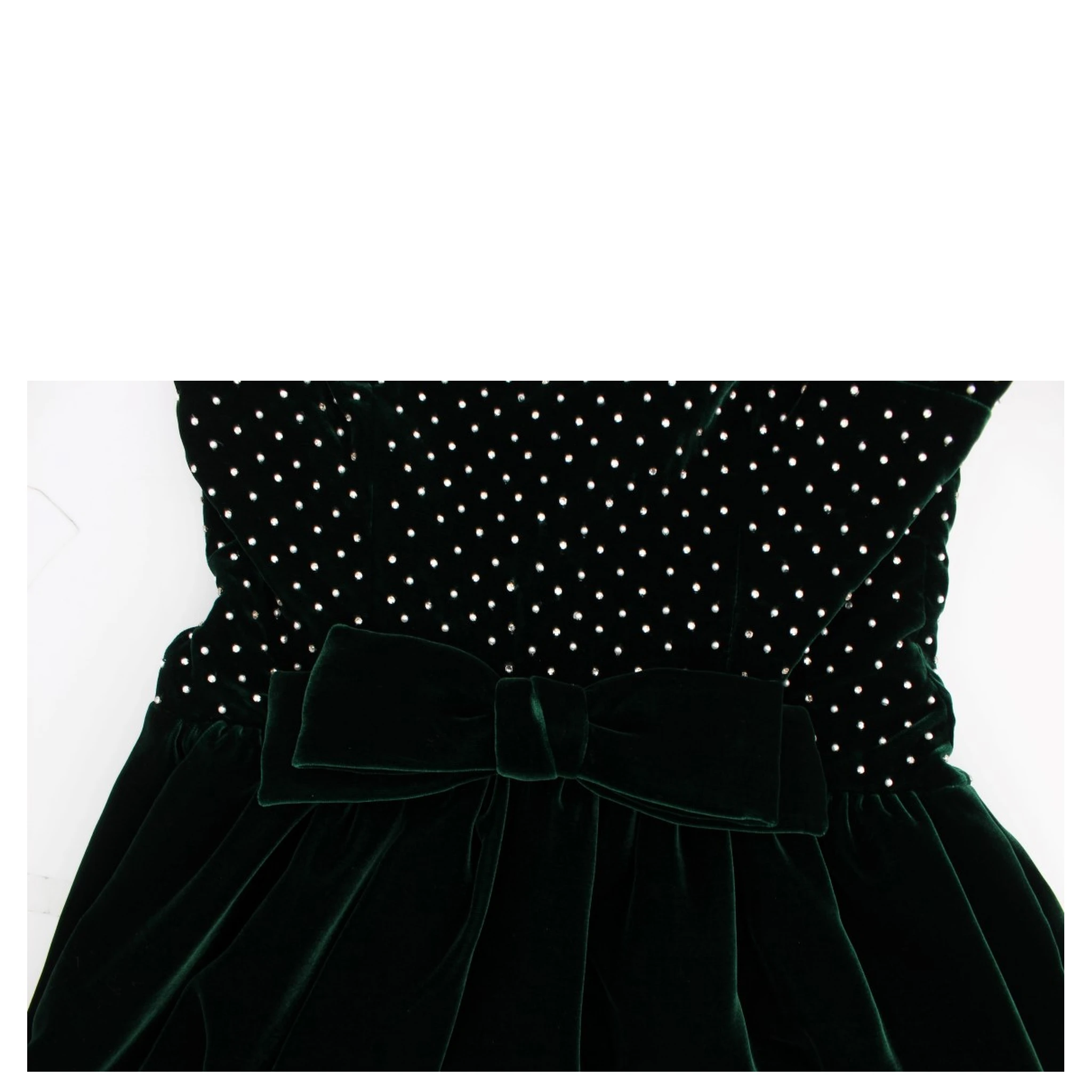 Green Velvet Crystal Long Maxi Dress