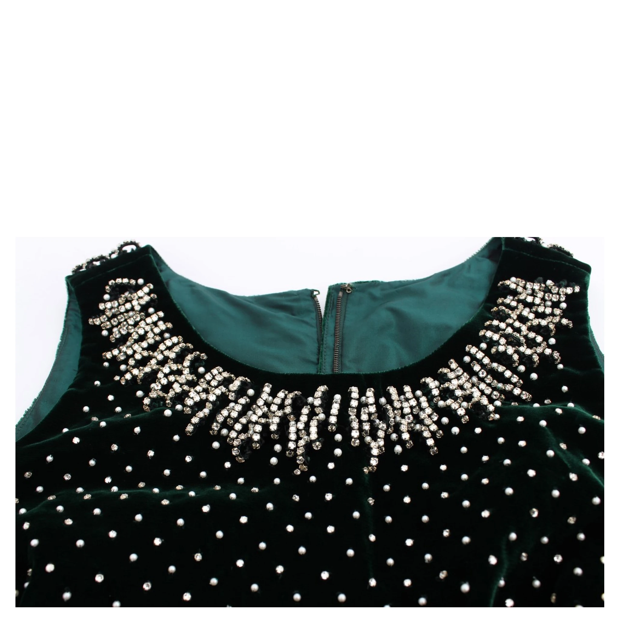 Green Velvet Crystal Long Maxi Dress