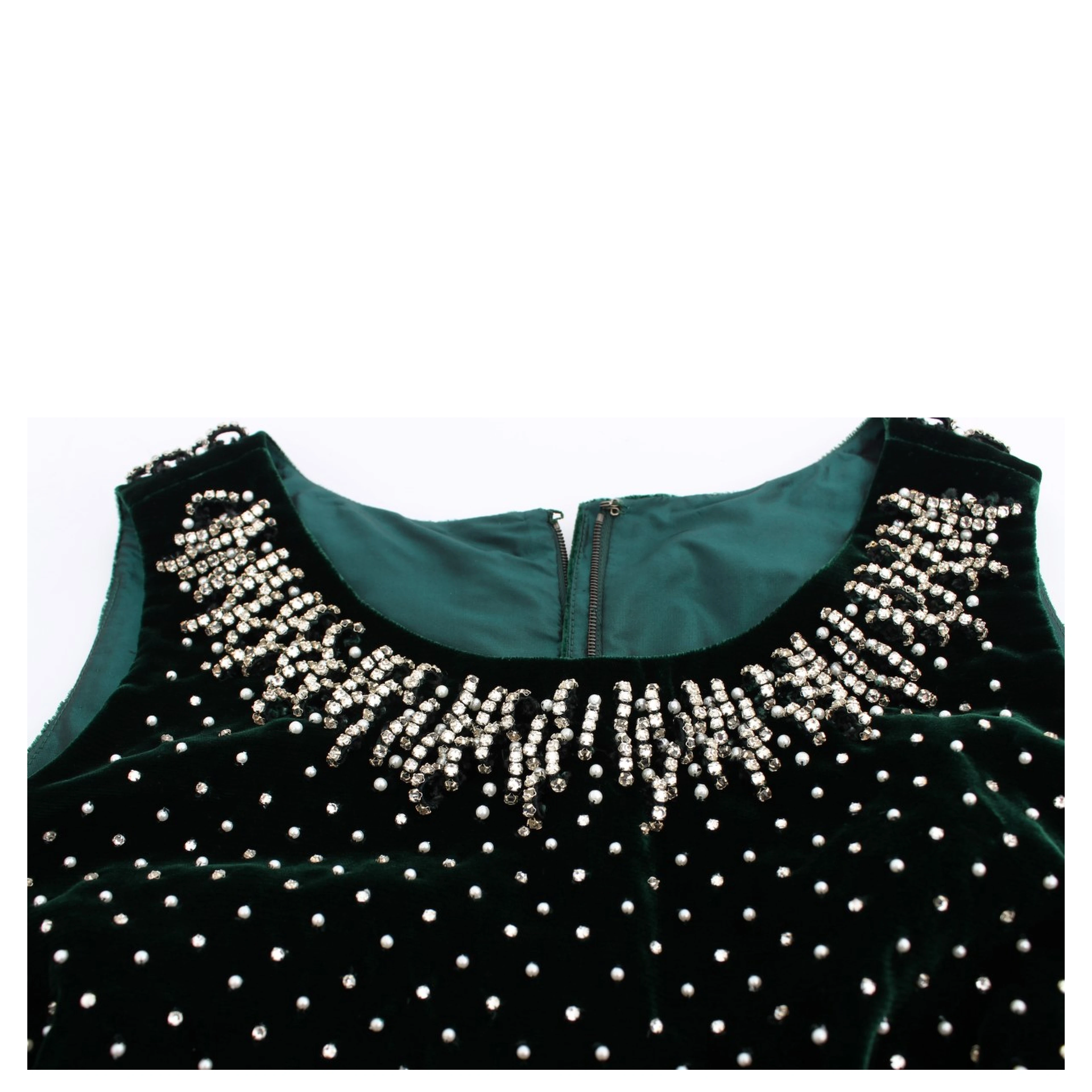 Green Velvet Crystal Long Maxi Dress