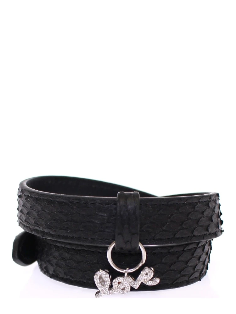 Snakeskin CZ LOVE 925 Silver Bracelet