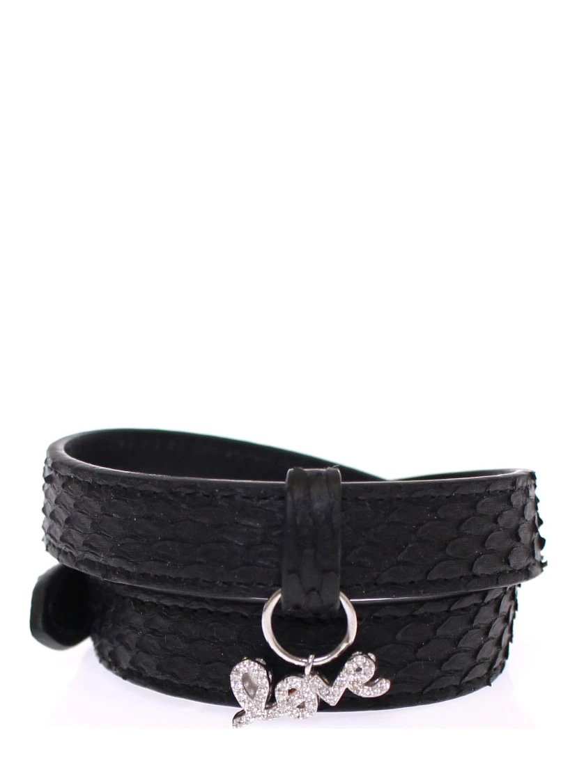 Snakeskin CZ LOVE 925 Silver Bracelet