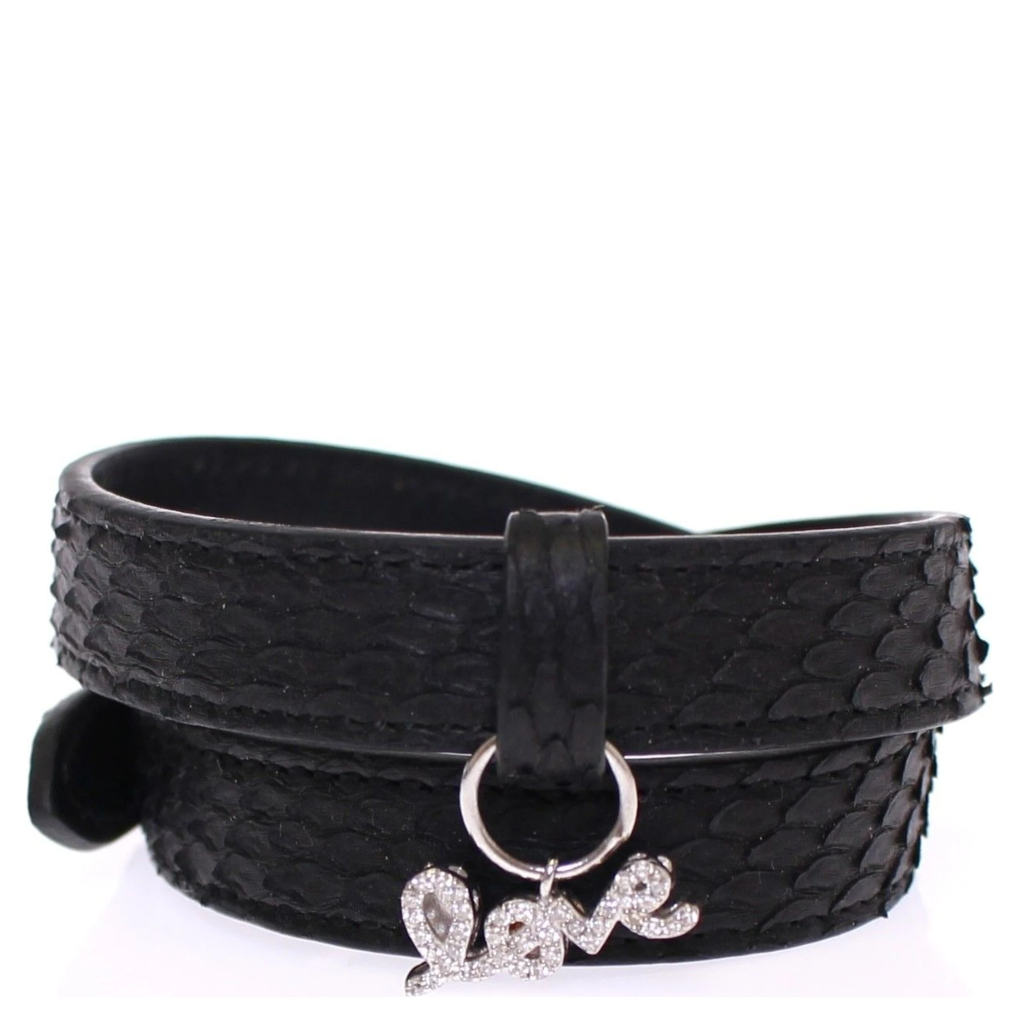 Snakeskin CZ LOVE 925 Silver Bracelet