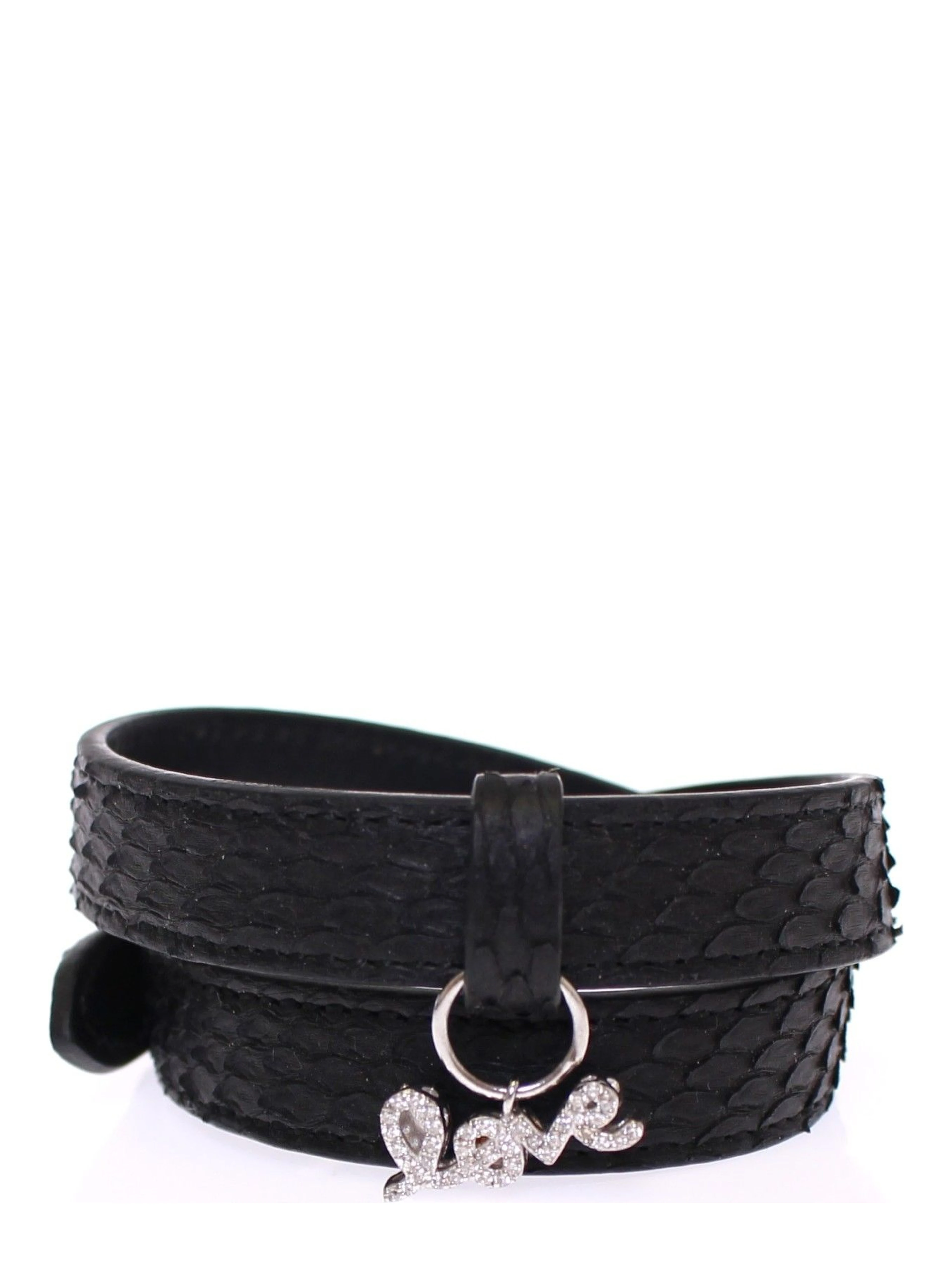 Snakeskin CZ LOVE 925 Silver Bracelet