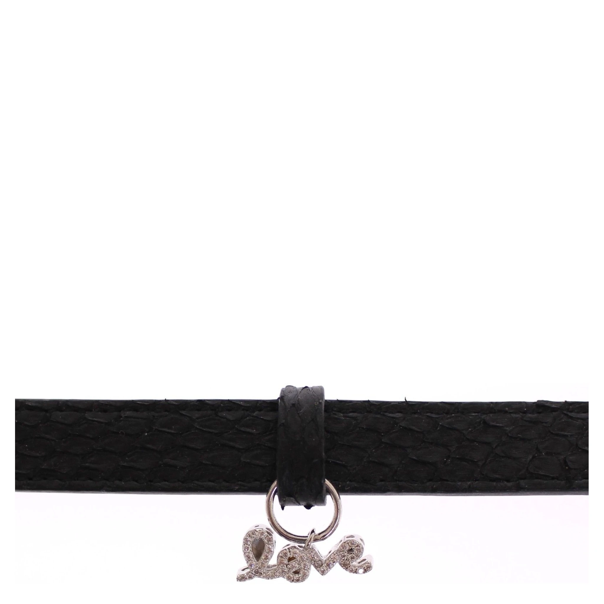 Snakeskin CZ LOVE 925 Silver Bracelet