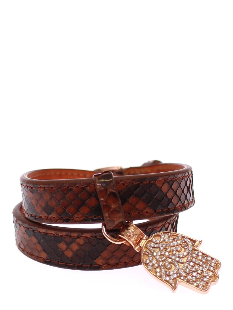 CZ Hamsa Eye 18K Gold 925 Silver Bracelet