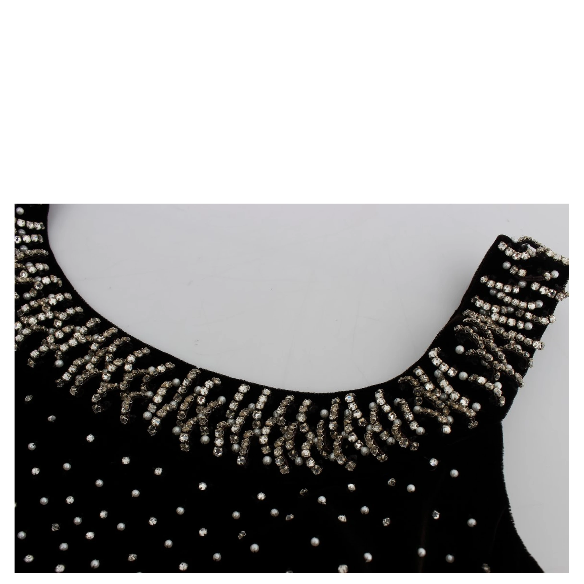 Brown Velvet Crystal Sheath Gown Dress