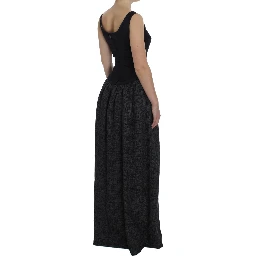 Black Gray Sheath Gown Full Length Dress