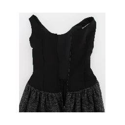 Black Gray Sheath Gown Full Length Dress