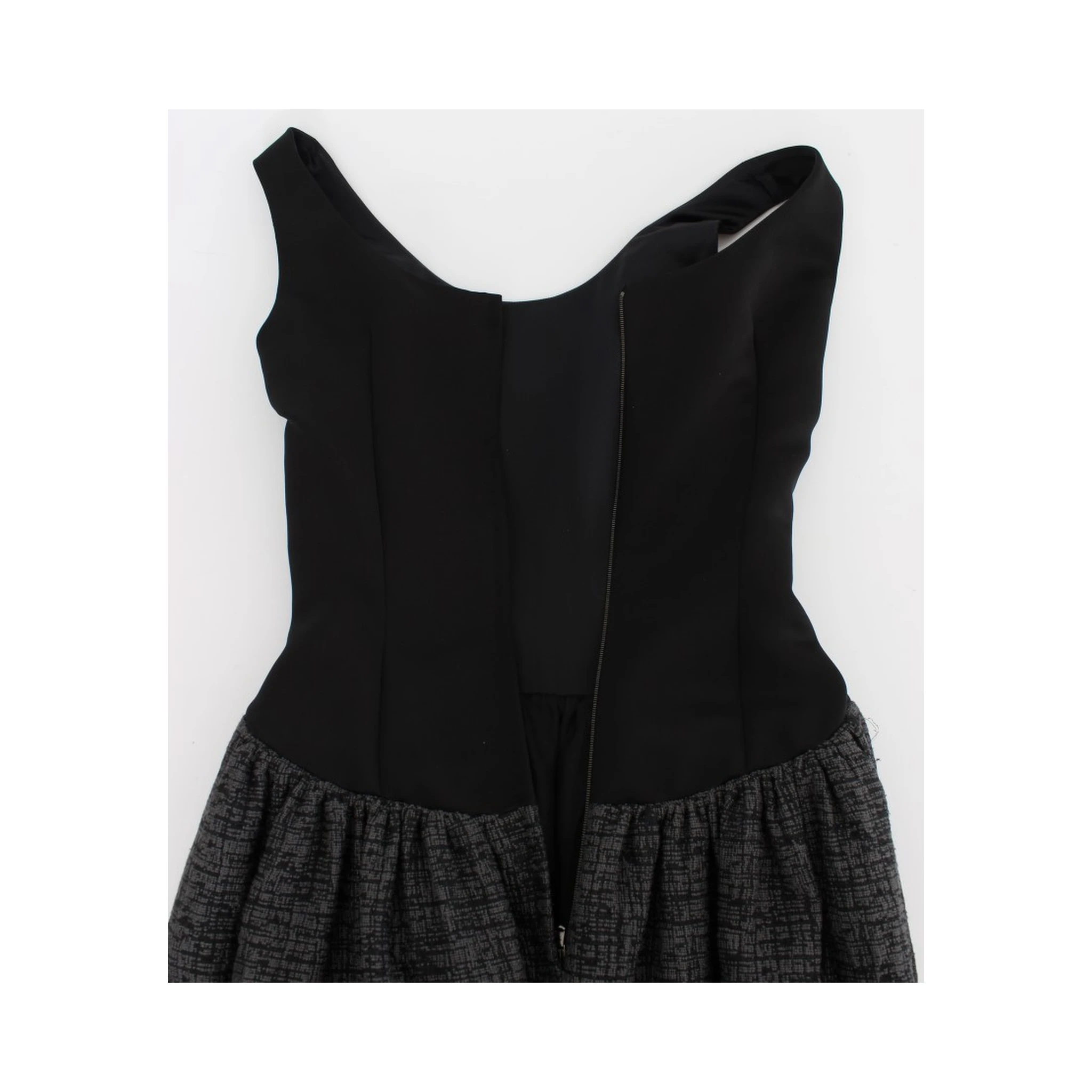 Black Gray Sheath Gown Full Length Dress