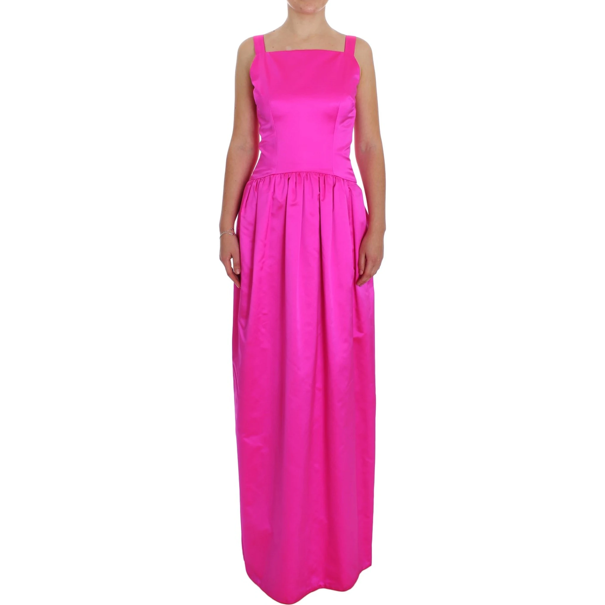 Pink Silk Long Sheath Ball Gown Dress