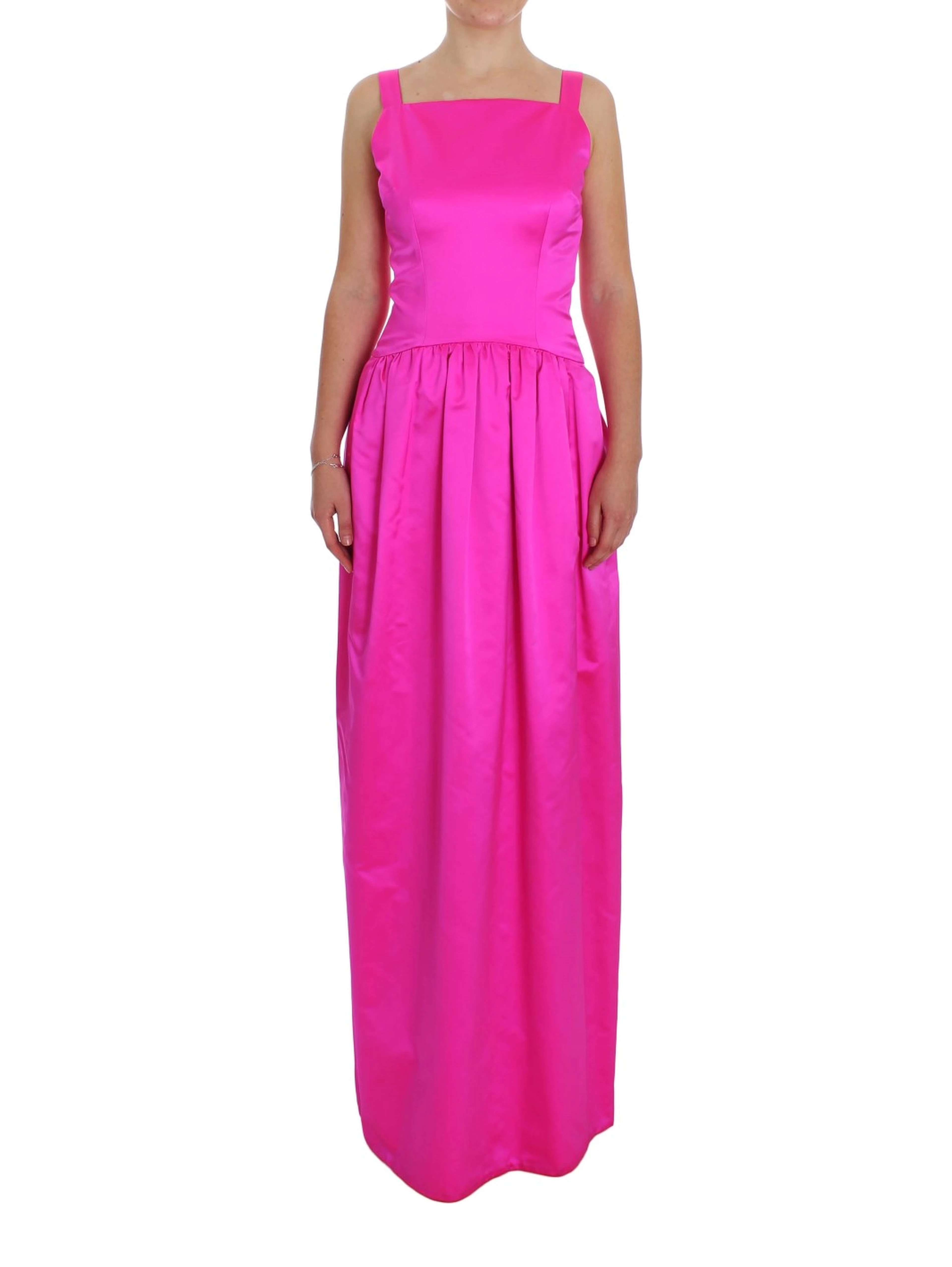 Pink Silk Long Sheath Ball Gown Dress