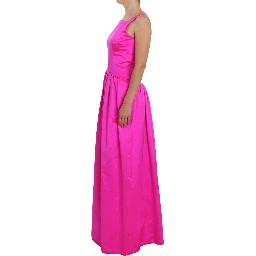 Pink Silk Long Sheath Ball Gown Dress