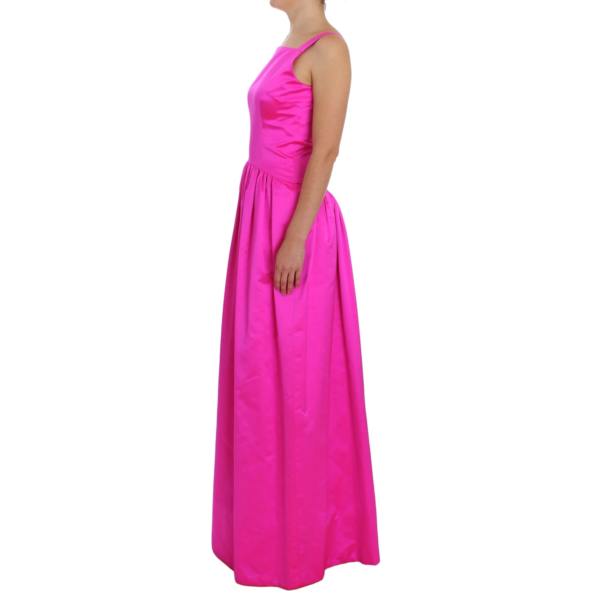 Pink Silk Long Sheath Ball Gown Dress