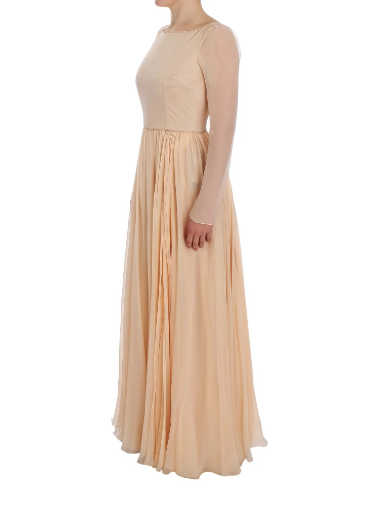 Beige Silk Ball Gown Full Length Dress alternative