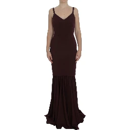 Bordeaux Stretch Full Length Sheath Dress