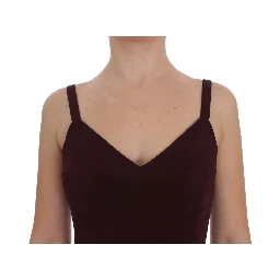 Bordeaux Stretch Full Length Sheath Dress