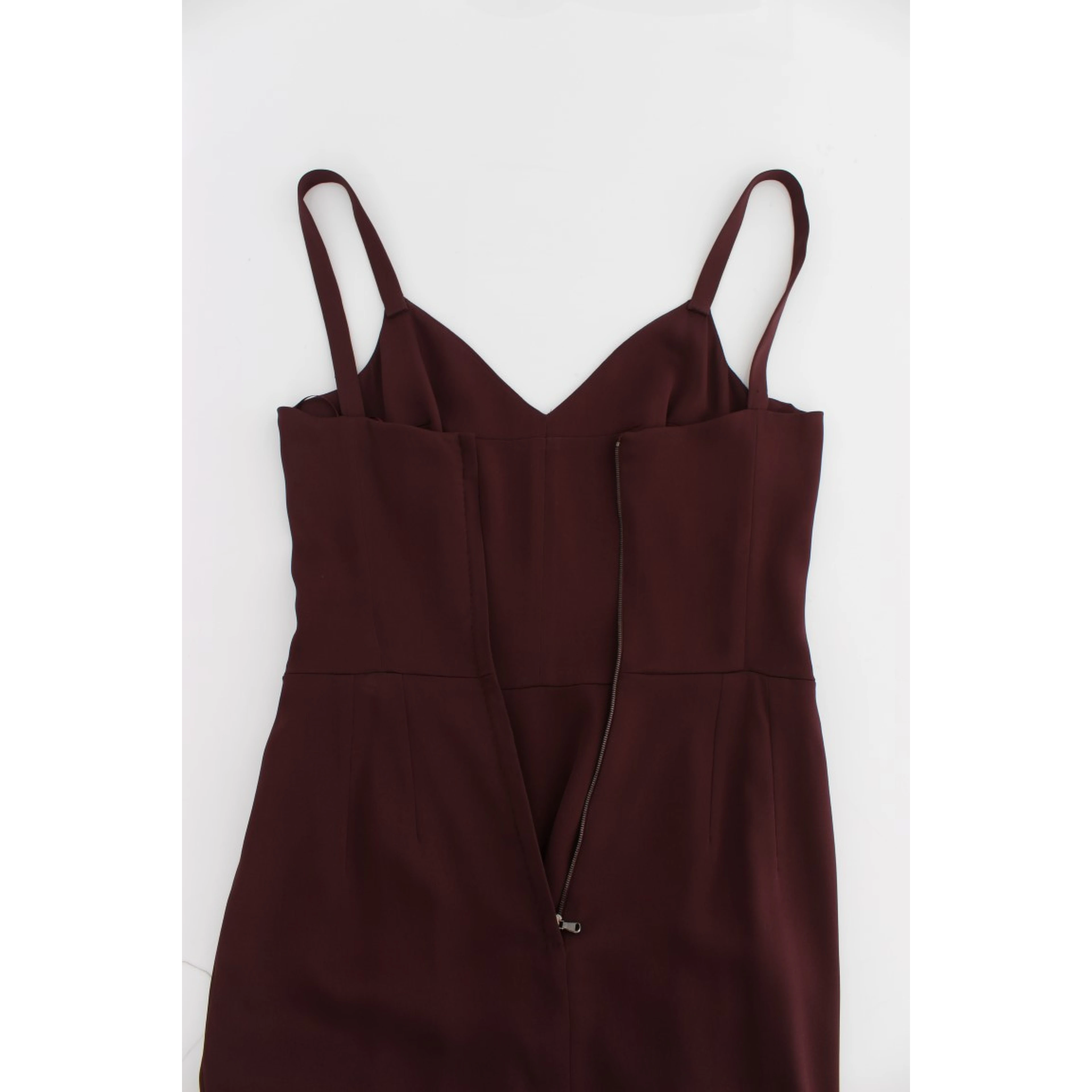 Bordeaux Stretch Full Length Sheath Dress