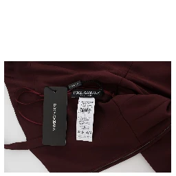 Bordeaux Stretch Full Length Sheath Dress