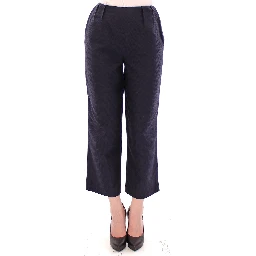 Blue Cropped Cotton Pants